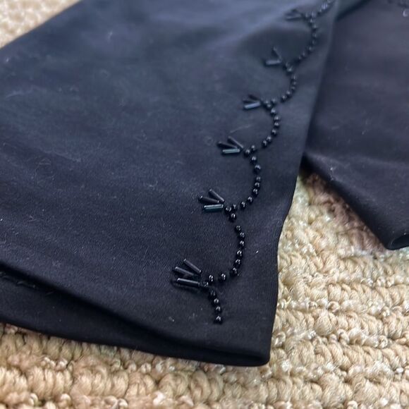 12” Vintage Gloves, Beaded, cotton/poly, unlined. - Picture 2 of 3